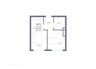 Продается 1-ком. квартира, 34.12 м2, село Нежинка, Фестивальная улица, 27/1