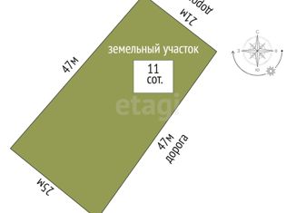 Земельный участок на продажу, 11 сот., садоводческое товарищество Полиграфист, Малиновая улица