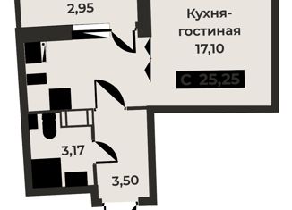 Продажа квартиры студии, 25.25 м2, Мурино, ЖК Авиатор, проспект Авиаторов Балтики, 29к2