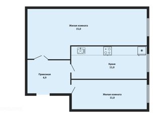 Комната на продажу, 41.9 м2, посёлок городского типа Энем, улица Седина, 57