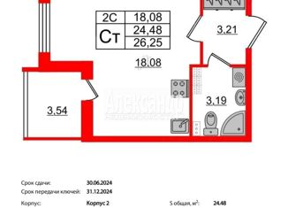 Продаю квартиру студию, 24.23 м2, Санкт-Петербург, метро Проспект Ветеранов, Пулковское шоссе, 99к6