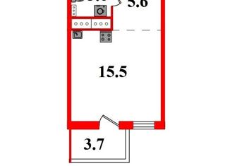 Продажа квартиры студии, 26 м2, посёлок Новогорелово, улица Современников, 1к1, ЖК Ветер Перемен