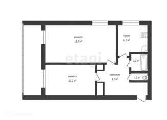 Продается 2-ком. квартира, 50.9 м2, Салават, улица Калинина, 26А