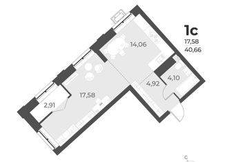 Продается квартира студия, 40.7 м2, Новосибирская область, улица Лобачевского, 53/2