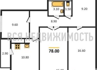 Продается 3-ком. квартира, 77.2 м2, Воронеж, ЖК Микрорайон Боровое, улица Федора Тютчева, 93А