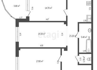 3-комнатная квартира на продажу, 81.3 м2, Омск, улица Фрунзе, 1к3, Центральный округ