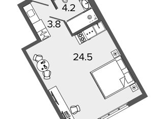 Квартира на продажу студия, 32.5 м2, Санкт-Петербург, Московский проспект, 103, метро Московские ворота