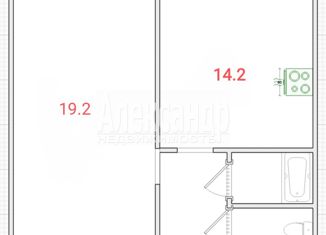 Продается однокомнатная квартира, 43 м2, Санкт-Петербург, проспект Косыгина, 25к1, проспект Косыгина