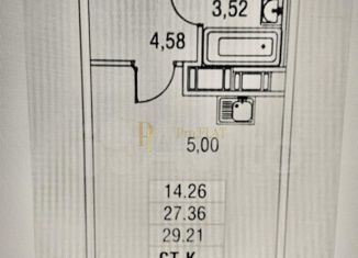 Продаю квартиру студию, 29 м2, посёлок Парголово, ЖК На Заречной, Заречная улица, 13к1