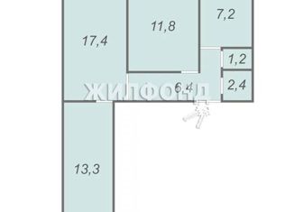 3-ком. квартира на продажу, 59.9 м2, Новосибирск, улица Союза Молодёжи, 1, улица Союза Молодёжи