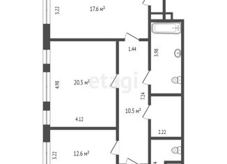 Продажа 2-комнатной квартиры, 79.4 м2, Симферополь, улица Беспалова, 47В