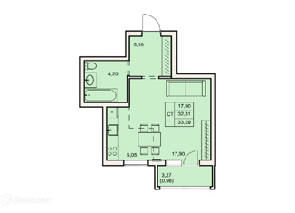 Продажа 1-комнатной квартиры, 37 м2, Барнаул, ЖК Мирный, улица Советской Армии, 75