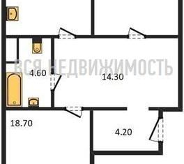 2-комнатная квартира на продажу, 78.6 м2, Воронеж, улица Артамонова, 34Ж, ЖК Волна-1