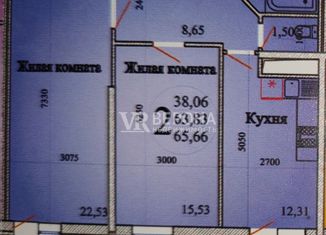 Продажа 2-ком. квартиры, 65.66 м2, Краснодар, Московская улица, 131к2, микрорайон Ростовское Шоссе