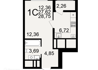 Продается однокомнатная квартира, 27.62 м2, Рязань, Льговская улица, 10, район Песочня