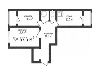 2-комнатная квартира на продажу, 67.6 м2, Новороссийск, проспект Ленина, 111к1