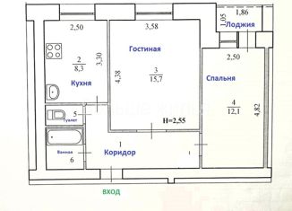 Продам 2-комнатную квартиру, 48 м2, Волгоград, Триумфальная улица, 24