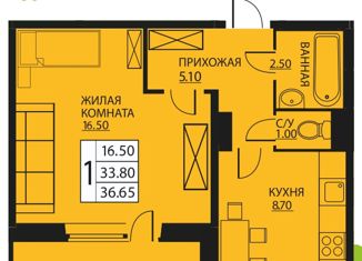 Продается 1-комнатная квартира, 33.6 м2, деревня Кондратово, улица Н.М. Яблокова, 1