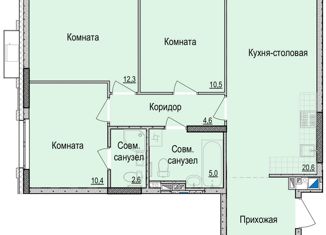 Продается трехкомнатная квартира, 71.7 м2, Удмуртия, Красная улица, 118к2