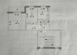 Продаю 2-комнатную квартиру, 50 м2, Новосибирск, улица Солидарности, 95А, улица Солидарности