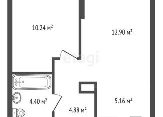 Продажа 1-комнатной квартиры, 37.58 м2, Тюмень, улица Первооткрывателей, 6