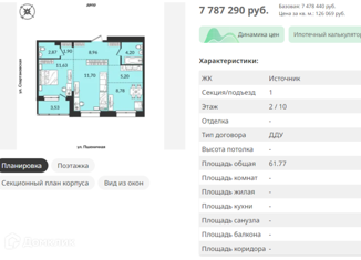 Продается квартира студия, 23 м2, рабочий поселок Маркова, микрорайон Берёзовый, 242