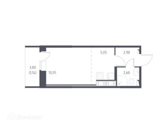 Продаю квартиру студию, 22 м2, Колпино, Загородная улица, 43к4