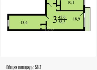 Сдаю в аренду трехкомнатную квартиру, 58.3 м2, Москва, улица Миклухо-Маклая, 61, метро Беляево