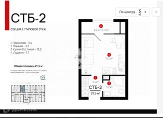 Продается квартира студия, 21.6 м2, Астраханская область, 3-я Зеленгинская улица, 11/6