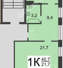 Продается 1-комнатная квартира, 40.7 м2, Нижний Новгород, метро Комсомольская, Молодёжный проспект, 10