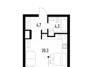 Продажа квартиры студии, 29.3 м2, Москва, 2-й Грайвороновский проезд, 44к3, метро Стахановская