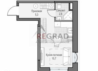 Квартира на продажу студия, 23.7 м2, Москва, улица Академика Королёва, 21, метро Бутырская