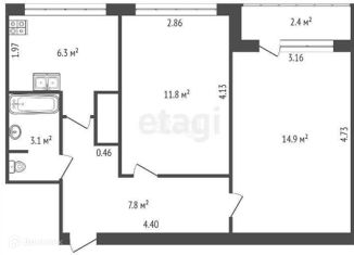 Продажа 2-комнатной квартиры, 43.9 м2, Санкт-Петербург, улица Маршала Казакова, 10к1, метро Автово