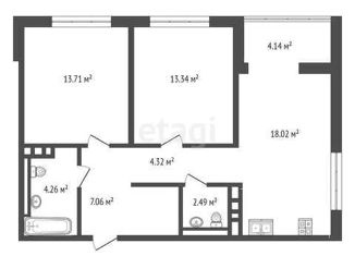 Продам 2-комнатную квартиру, 67.3 м2, Тюмень, Ставропольская улица, 95, ЖК Зелёный квартал Uno