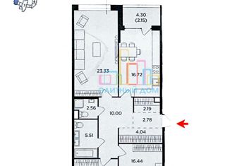 Продается трехкомнатная квартира, 102.8 м2, Москва, Восточная улица, 4Ак7, Восточная улица