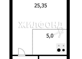 Продам квартиру студию, 32.4 м2, Новосибирск, улица Татьяны Снежиной, 27/1, ЖК Плющихинский Квартал