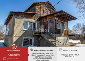 Продаю дом, 189.2 м2, Хабаровск, Пограничная улица, 72