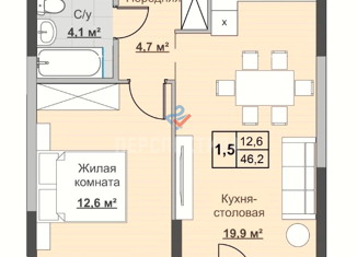 Продам двухкомнатную квартиру, 48 м2, Ижевск, улица Ухтомского, 14, Ипподромный район