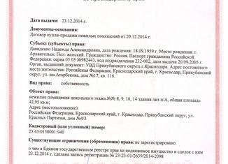 Продается офис, 42.95 м2, Краснодар, улица Красных Партизан, 4/3, микрорайон Микрохирургии глаза