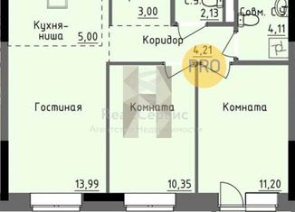 Продается двухкомнатная квартира, 54.54 м2, Ижевск, улица Ключевой Посёлок, 23литА, Южный жилой район