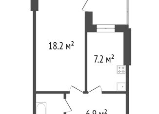 1-ком. квартира на продажу, 42.2 м2, Красноярский край, улица Петра Словцова, 2