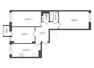 3-ком. квартира на продажу, 76 м2, Красноярск, Советский район, улица Петра Подзолкова, 22