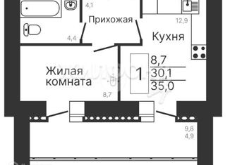 Продаю однокомнатную квартиру, 35 м2, Благовещенск, Рабочая улица, 60