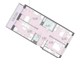 Продажа 3-комнатной квартиры, 70 м2, Санкт-Петербург, Красногвардейский переулок, Красногвардейский переулок