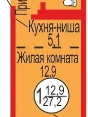 Квартира на продажу студия, 27 м2, Оренбург, Уральская улица, 2/24, ЖК Дубки