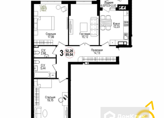 Продажа 3-ком. квартиры, 89.8 м2, Калининград, Крымский проезд, 2, ЖК Восток