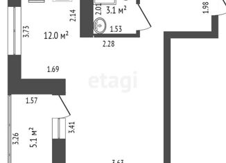 Продам однокомнатную квартиру, 33.9 м2, Тюменская область, Дамбовская улица, 29к1