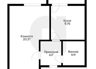 Продам 1-ком. квартиру, 39 м2, Краснодар, Спокойная улица, 9/1, Спокойная улица