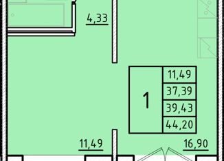 Продам 1-ком. квартиру, 37.39 м2, посёлок Шушары, Образцовая улица, 6к1