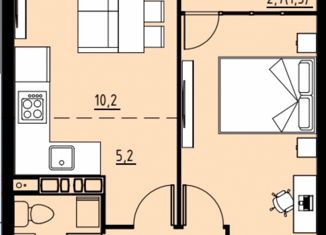 Двухкомнатная квартира на продажу, 37.9 м2, село Фролы